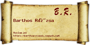 Barthos Rózsa névjegykártya
