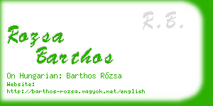 rozsa barthos business card